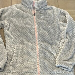 Columbia Soft Gray Jacket with Pink Accents